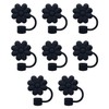 Pack of 8 Chrysanthemum Shaped Straw Caps, Straw Dust Plugs,