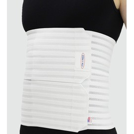 ITA-MED Men’s Breathable Elastic Postsurgical Recovery Abdominal and Back Support Wrap/Binder AB-412(M): X-Large(46"-55”) White