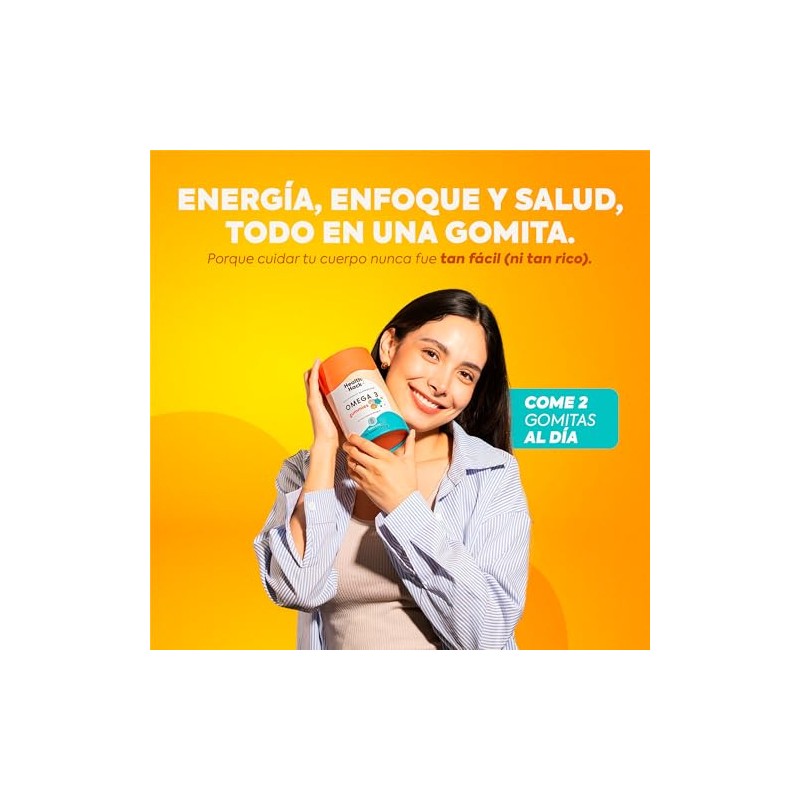 Omega 3 Aceite Puro Salmón 180 Gomitas Sin Azúcar con