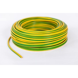 H07V-K Earth Cable 4 mm² – Green/Yellow – Wire Cable Fine-Strand Flexible Includes 5 Ferrules (10.00, Metres)