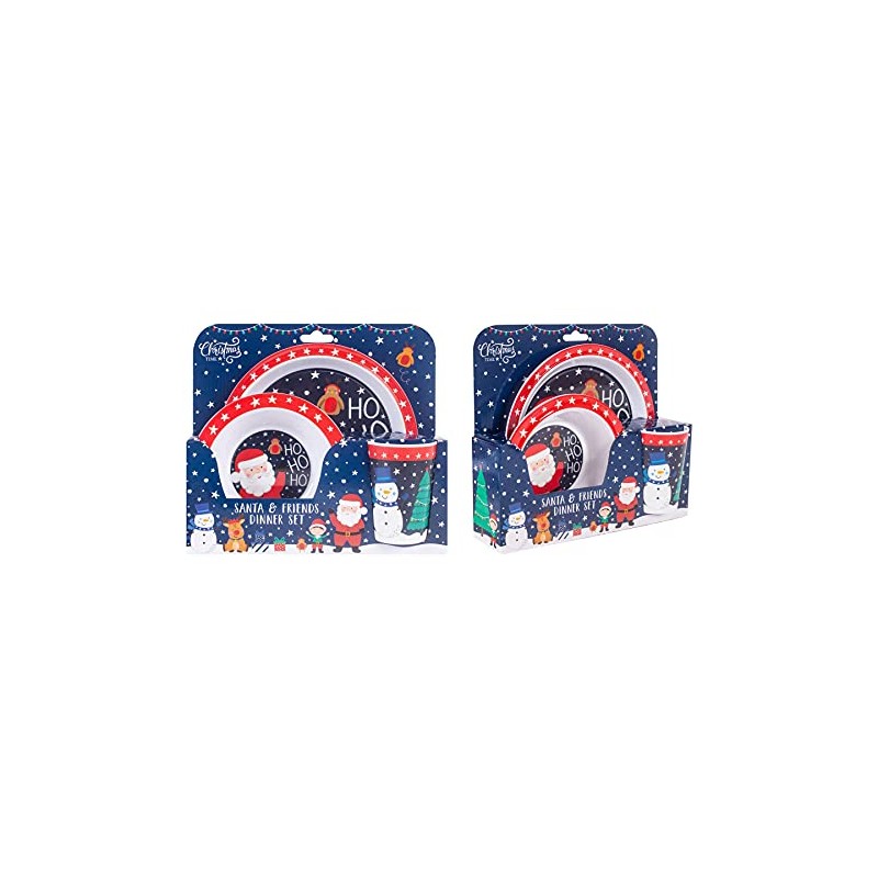 YöL Christmas Toddler Dinner Set Plate Bowl And Cup Festive