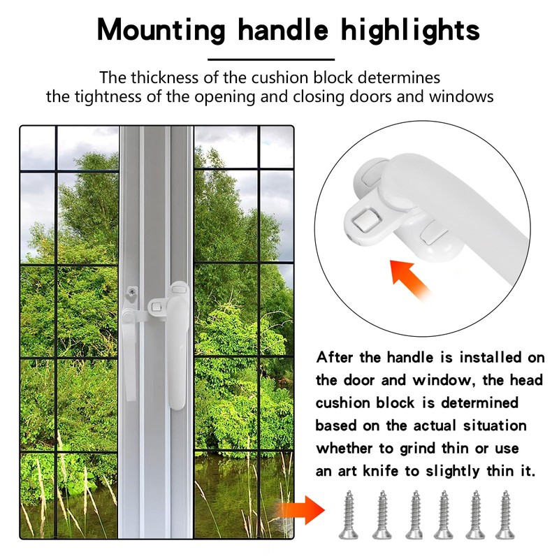 Vesaneae 2 PCS Aluminum Alloy Window Handles, Universal Casement Holder,