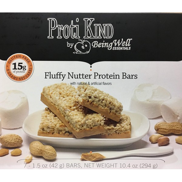 Proti Kind Fluffy Nutter Protein Bars, 7 Bars, 15g Protein