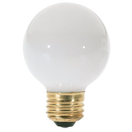 Satco S3828 120V Medium Base 40-Watt G18.5 Light Bulb, Gloss White
