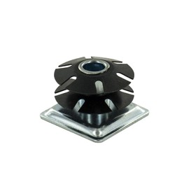 Outwater Industries Double Star Threaded Caster Insert | Heat Treated Steel | Fits 1-1/2 Inch Square 16-18 Gauge Tube | Thread: 3/8-16 | 100 Pack