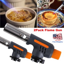 Unbranded 2X Kitchen Culinary Blow Torch Lighter Cooking Baking Creme Refillable Flame US
