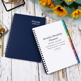 2026-2027 Planner - Planner 2026-2027 with Weekly & Monthly Spreads, Jul 2026 - Jun 2027, 6.25" × 8.3", Strong Twin-Wire Binding, Round Corner, Flexible Cover, Monthly Tabs