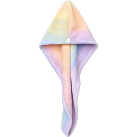 Toalla de Microfibra para Secar el Cabello, Superabsorbente, Instantánea, con Botón, Antiencrespamiento, Suave, Gorro de Toalla para la Cabeza, para Ni?as, Mujeres, Damas,