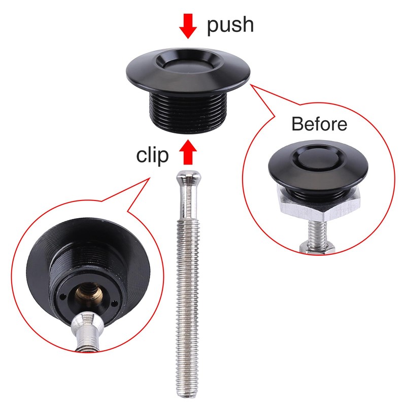 Slakerbe 4PCS Quick Latch Hood Pins,1.18in/30mm Diameter Hood Pins Lock