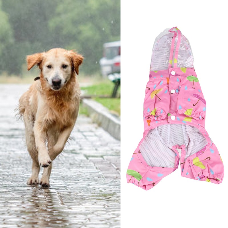 Pet Reflective Raincoat Legs Covered Cute Waterproof Skin Friendly Dog
