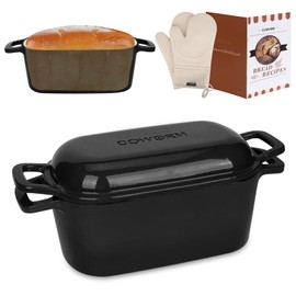 Oval Enameled Dutch Oven for Bread Baking - 3.6QT Cast Iron Sourdough Bread Pan with Lid