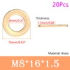 Qrity Pack of 20 flat washers, M8 x 16 mm,
