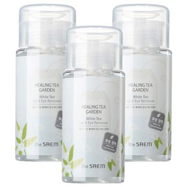 The Saem Healing Tea Garden White Tea Lip & Eye Remover, 150ml, 3 pieces / 더샘 힐링 티 가든 화이트티 립 앤 아이 리무버, 150ml, 3개