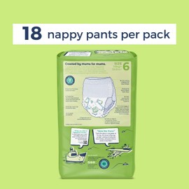 Mum & You Baby Eco Nappy Pants Size 6 (16kg Plus /35lbs Plus) | 1 Pack of 18 Junior Pull Up Nappies | Up to 12h of Dryness | Breathable and Super Absorbant with Extra Leak Protection