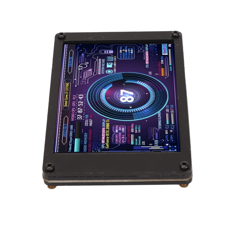 Computer Temp Monitor 3.5 Inch Theme Editor Adjustable Brightness PC