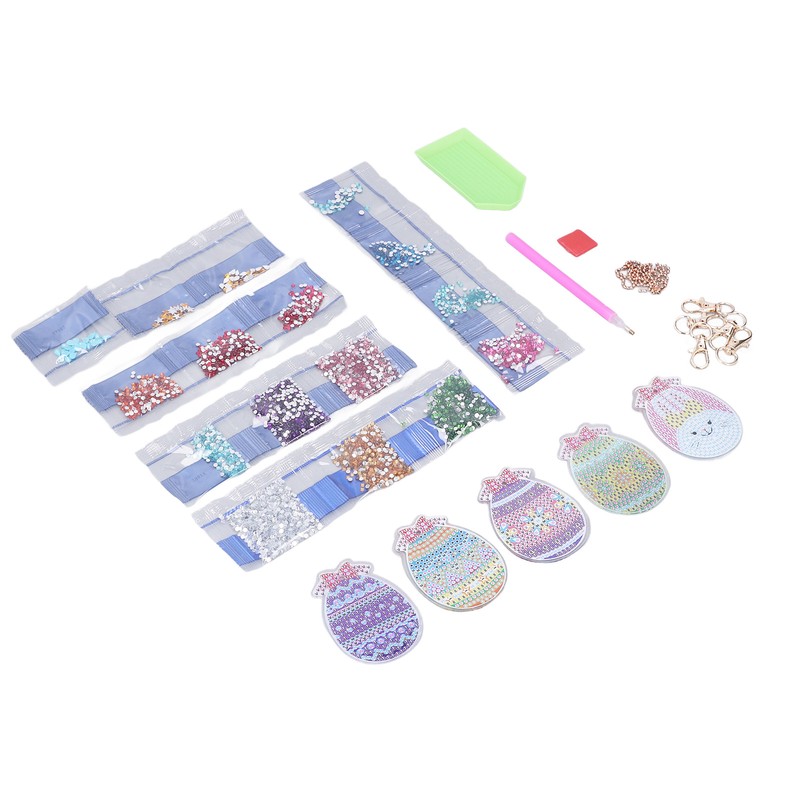 5pcs Diamond Painting Keychain Kit Handmade DIY Cute Shape 5D