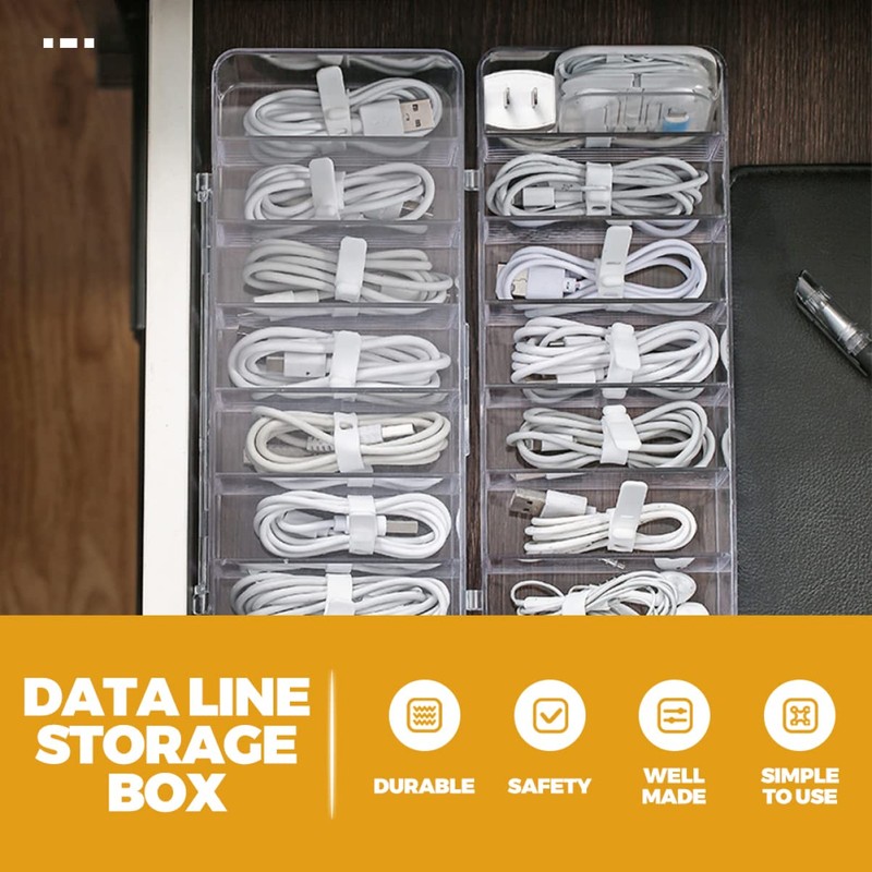 Operitacx Plastic Cable Management Box with Compartments Durable Organizer for