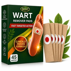 Wart Plasters - 45 Pcs - Verruca Plasters - Effective Treatment of Resistant Warts on Feet & Hands - Salicylic Acid Corn Pads - Treat and Relieve Pain Efficiently (45 PCS)