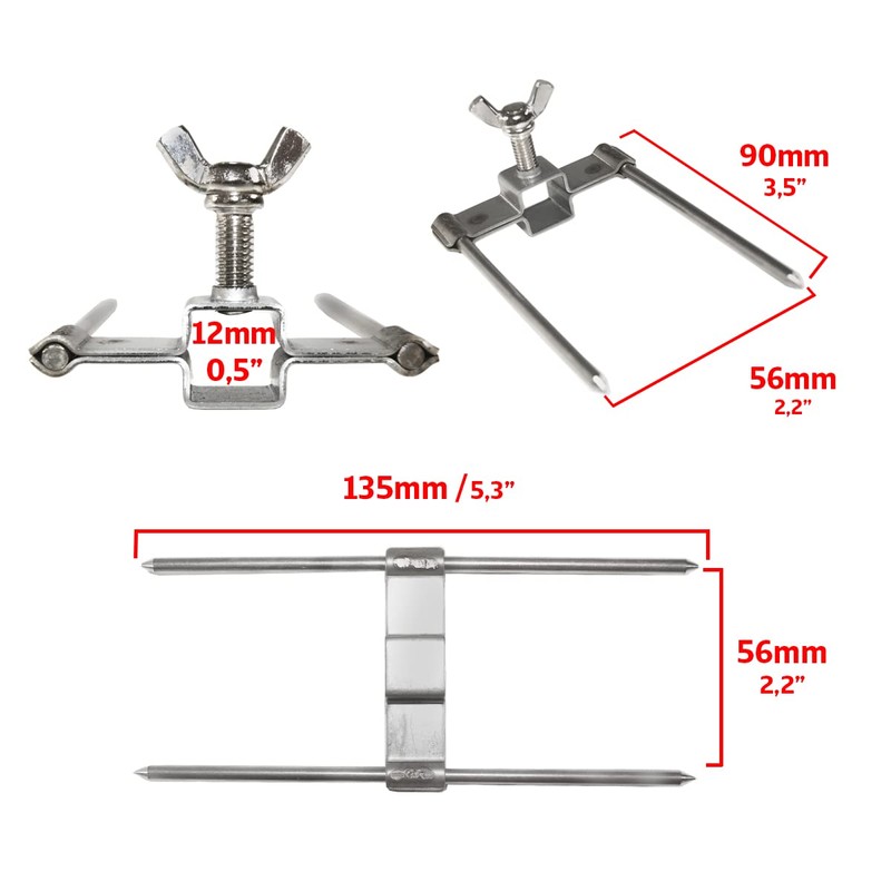 GOLDMAN SERVICE Steel Chicken Rotisserie Skewers Fork Utensil for Professional