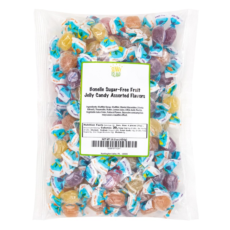 Bonelle Sugar Free Fruit Jelly Candy | 1 Pound Bag