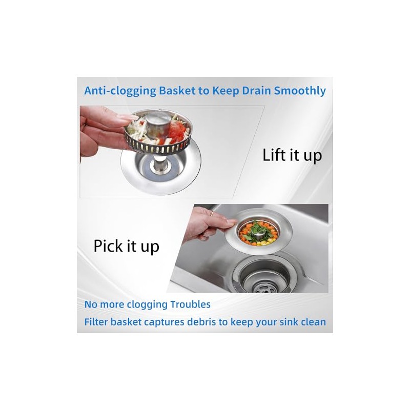 Sink Drain Strainer - Sink Stopper for Kitchen Drain,3 in