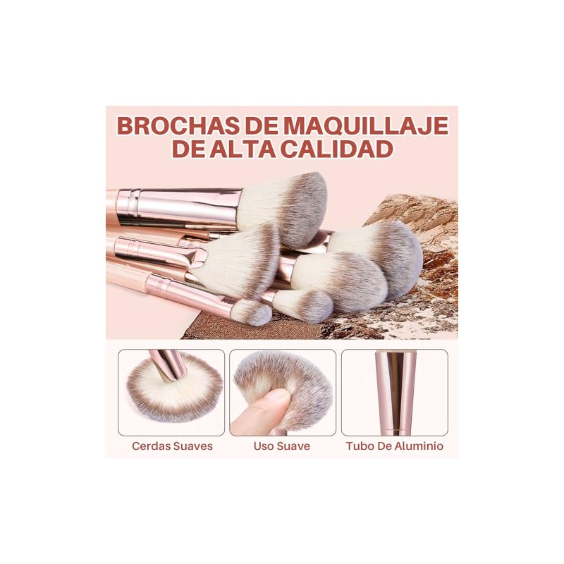 Lukovee Set de Brochas para Maquillaje Profesional