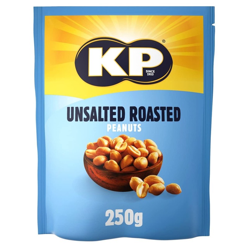 KP Nuts Share Bag of Unsalted Peanuts, 250g