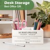VIIJJUE Nurse's Prayer Wooden Pen Pencil Holder, Nurse Appreciation Gift