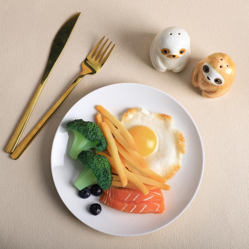 Bicuzat Ceramic Sloth Shape Salt & Pepper Shakers Set, Hand-Painted