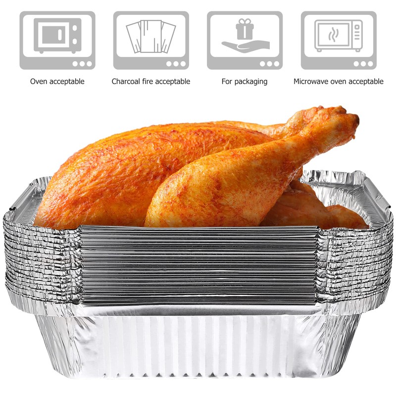 iplusmile Aluminum BBQ Plates for BBQ 700ml Disposable Plates BBQ