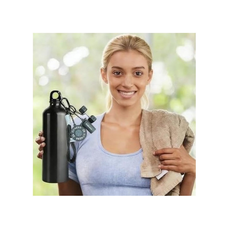 Gym Dumbbell & Weights Keychain, Creative Kettlebell Barbell Fitness Keychain
