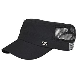 TINAYAUE Baseball Cap for Men Vintage Army Mesh Flat Top Outdoor Baseball Cap Thin Sun Cap Summer Spring Adjustable Mesh Cap for Boys and Adults, black