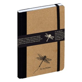 Pagna Notebook 26057-11 A6 Pure High-Quality Kraft Paper Cover and Embossing, 192 Pages Squared Paper