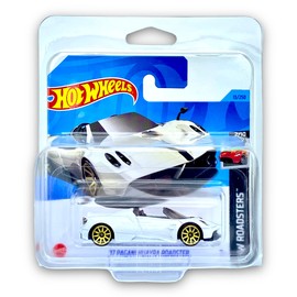 Hot Wheels '17 Pagani Huayra Roadster (White) 2/10 HW Roadsters 2023-13/250 (Short Card) - COMES IN A KLAS CAR KEEPER PROTECTIVE COLLECTORS CASE - HKH37