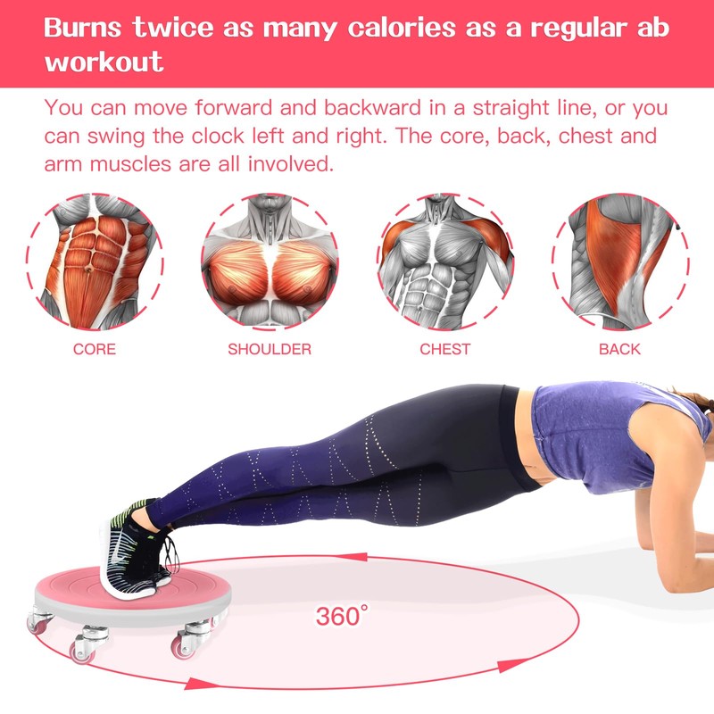 Tasidingster 6 Caster Ab Roller, Ab Exercise Equipment with Knee