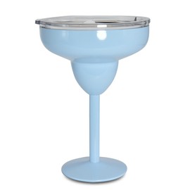 AGH Stainless Steel Margarita Tumbler with Lid, 10oz Insulated Martini Glasses, Double Wall Insulated Cocktail Tumbler Wine Glasses for Party, Vacation, Picnic, Pool, Beach Patio (Light Blue)