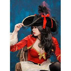 Wicked Costumes Deluxe Fancy Dress Pirate Hat with Feather