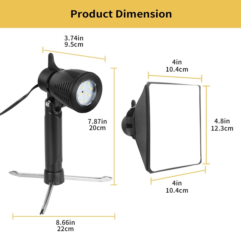Meking Mini Softbox Photography Lighting Kit, 2700K Tabletop Led Lamp