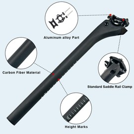 Carbon MTB seat Post RXL SL Mountain Bike Carbon Fiber seatpost 31.6 seat Post Carbon Road Bike seatpost 25mm Offset Carbon seatpost 3K Matte Mountain Bike Parts Racing Bike seat Post 31.6*350mm