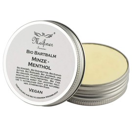 Meißner Tremonia Organic Beard Balm Made From The Six High-Quality Organic Plant Oils Cocoa Butter, Shebutter, Coconut Oil, Castor Oil, Jojoba Oil And Argan Oil For Your Beard/Beard Care - 60 ml (Menthol)