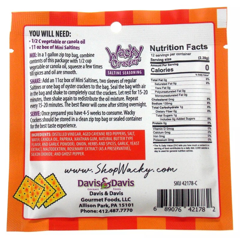 Wacky Cracker Saltine Seasoning Volcano Ghost Cayenne Red Pepper Lot