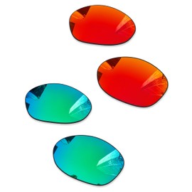 Combine8 2 Pairs Ploarized Replacement Lenses for Oakley Valve New 2014 OO9236/Valve New 2014 Asian Fit (AF) OO9243 Sunglasses - Fire Red + Green