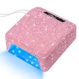 CHRISTINE SHELLY UV LED Nail Lamp 96W Plug-in Nail Dryer Sparkly Gel Polish Light 4 Timer Setting Professional Quick Dry Curing Lamp with Display Auto Sensor for Salon & Home