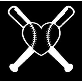 Love Baseball Heart Makarios LLC |Cars Trucks Vans Walls Laptop MKR| White |5.5 x 5|MKR941