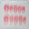 Hologram iron taste handmade nail tips - short nose pin