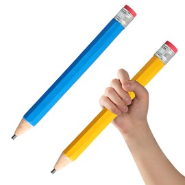 Duronge Wooden Giant Pencil, 2pcs 13 Inch Wooden Jumbo Pencils, Large Pencil with Cap & Eraser, Oversized Big Pencil Funny Extra Huge Novelty Pencil for Kids School Home Office Party Favors