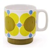 Orla Kiely Set of 2 Stacking Mugs Atomic Flower Sky