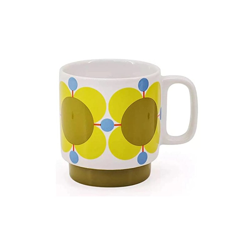 Orla Kiely Set of 2 Stacking Mugs Atomic Flower Sky