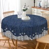 TTQYFNM Diamond Denim Round Tablecloth 24 Inch Jeans Inlaid Rhinestone