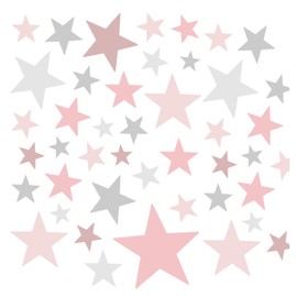 Little Deco DL681-Z1 Baby Nursery Wall Sticker Set 60 Stars Pink